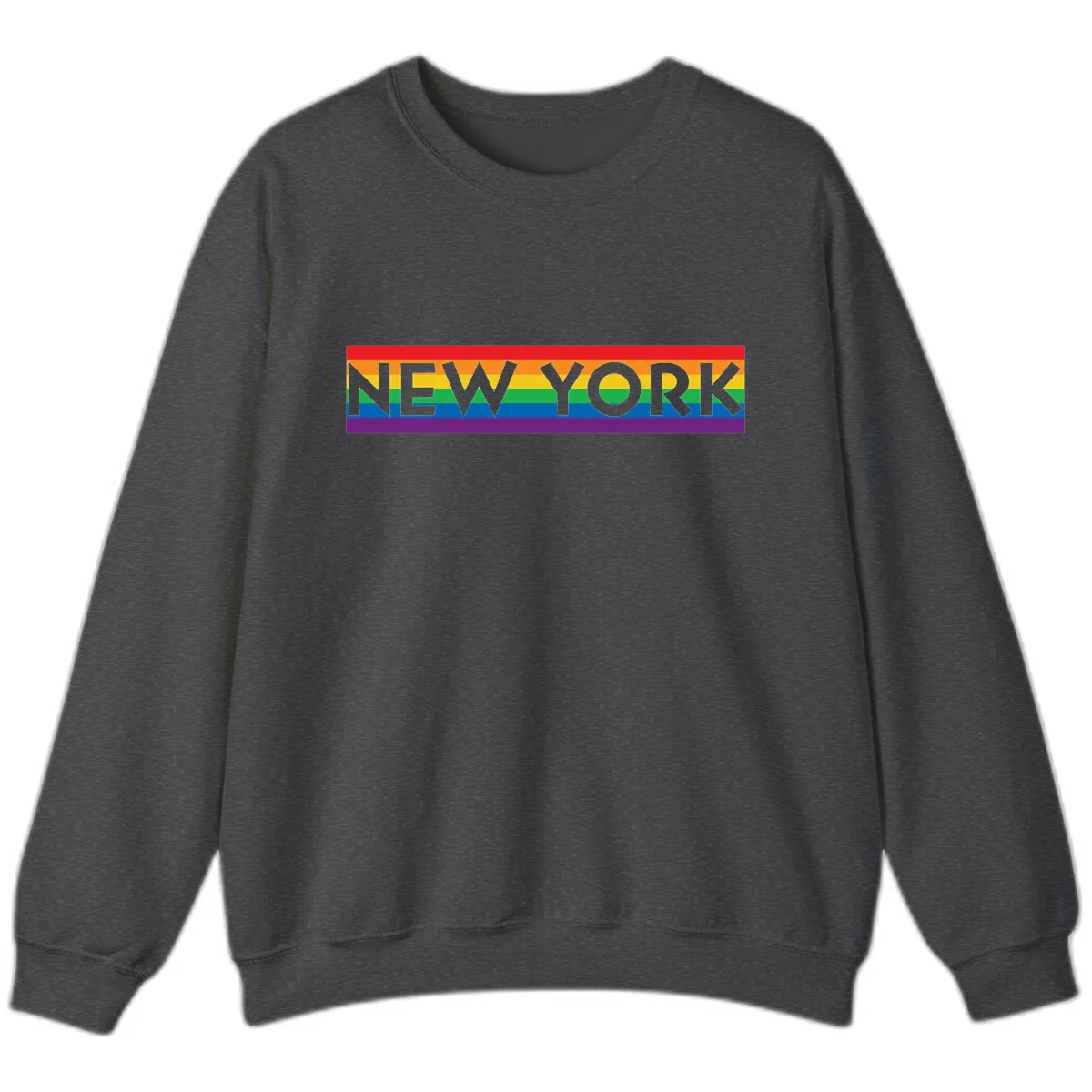 New York Pride Rainbow Sweatshirt in Dark Heather