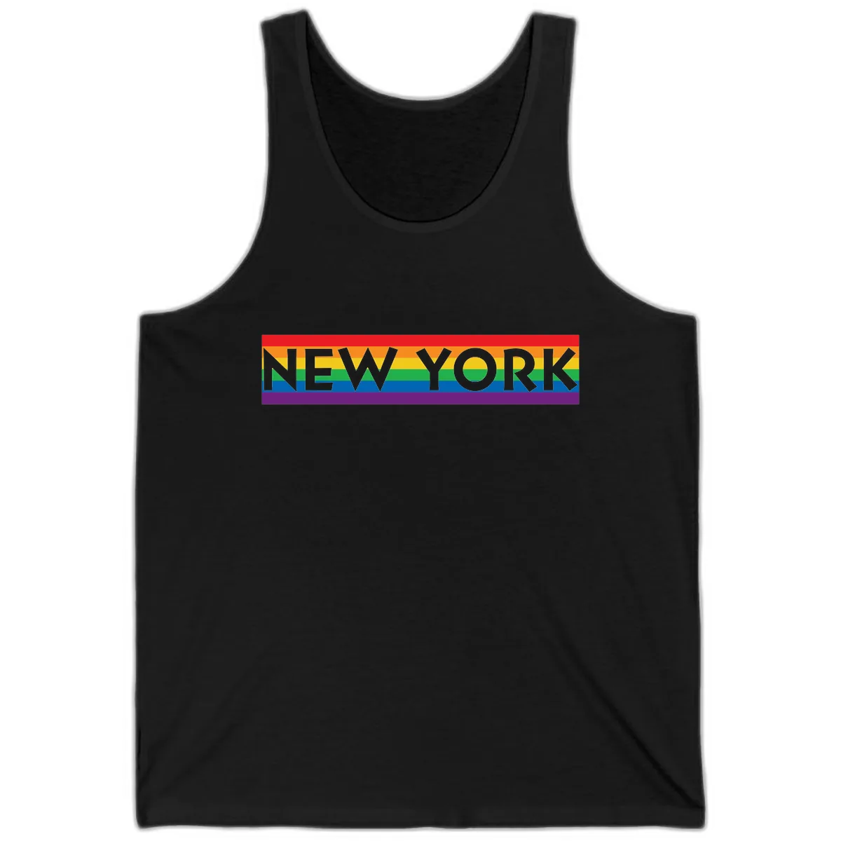 New York Pride Rainbow Tank in Black