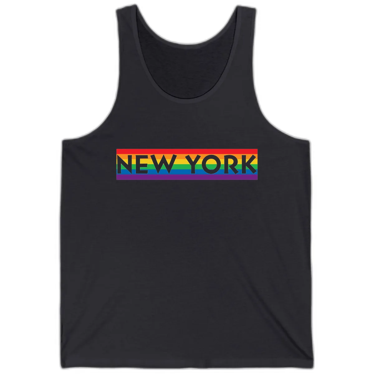 New York Pride Rainbow Tank in Dark Grey