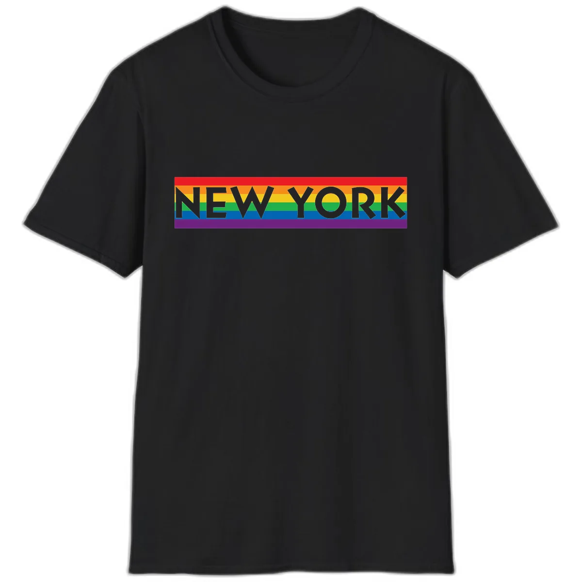 New York Pride Rainbow T-Shirt in Black