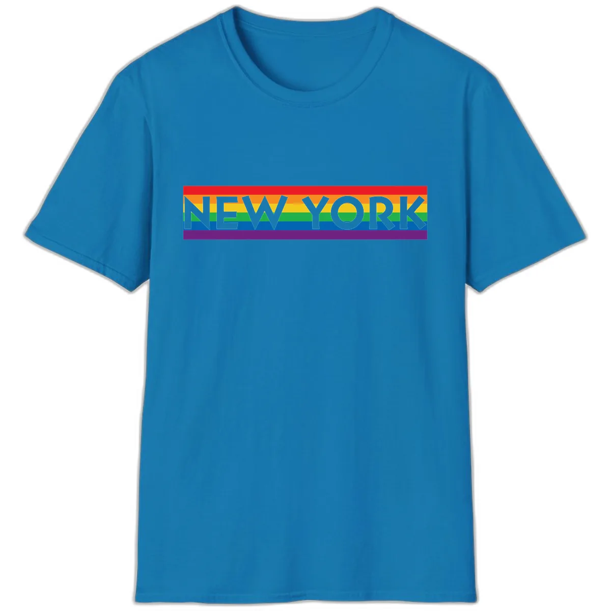 New York Pride Rainbow T-Shirt in Sapphire