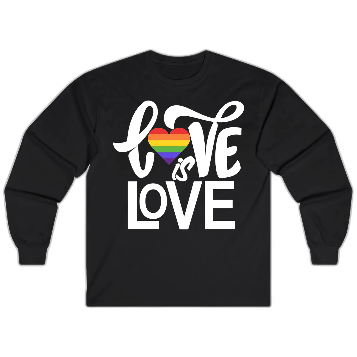 Love Is Love Pride Heart Long Sleeve in Black