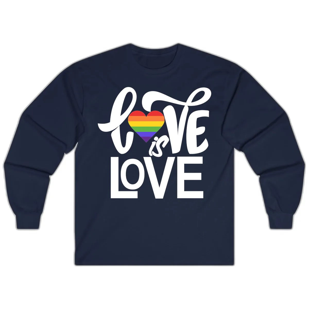Love Is Love Pride Heart Long Sleeve in Navy