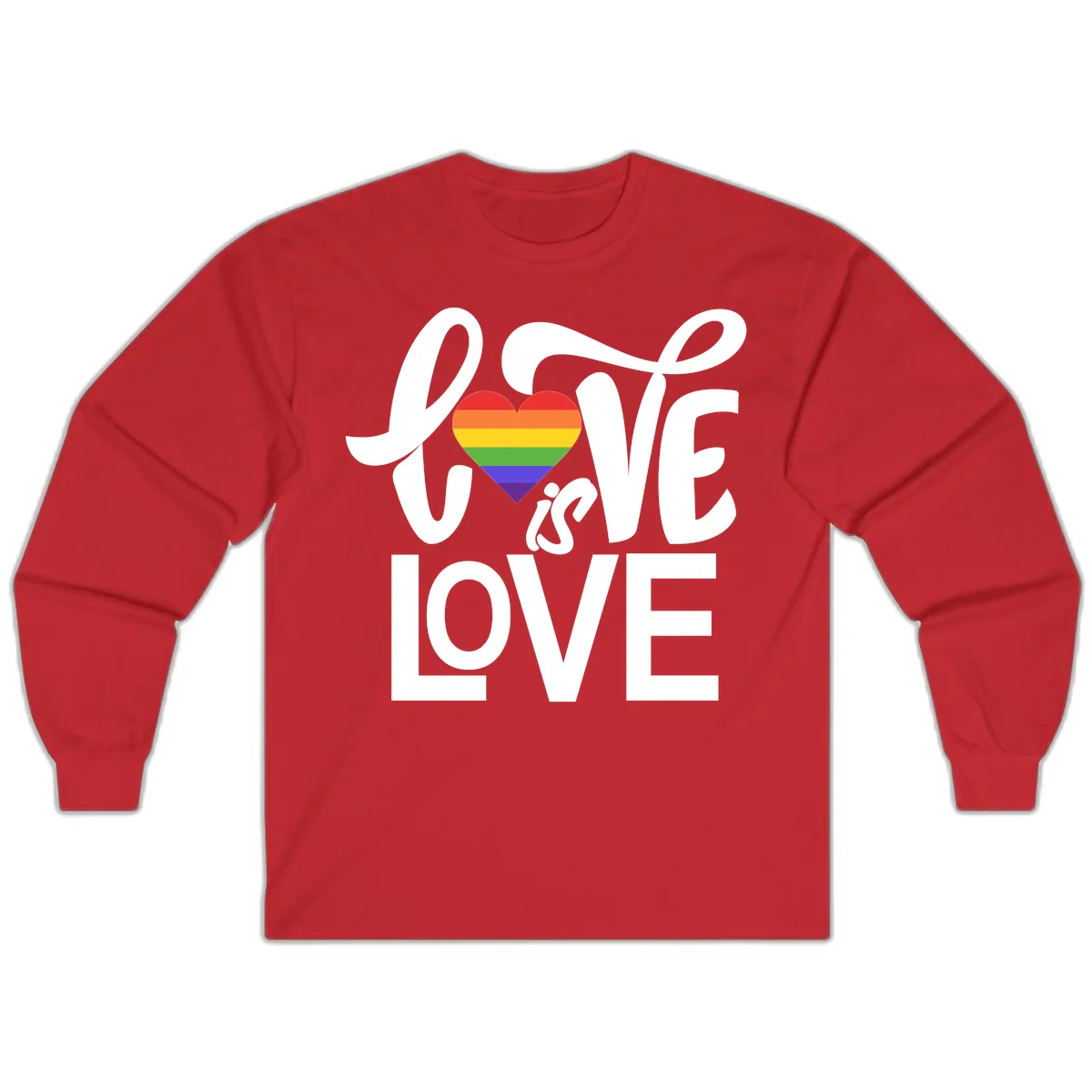 Love Is Love Pride Heart Long Sleeve in Red