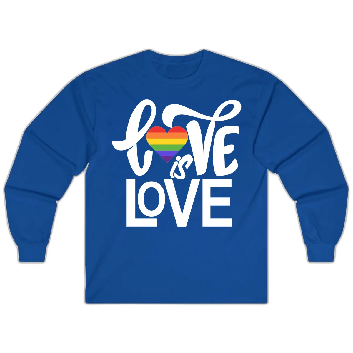 Love Is Love Pride Heart Long Sleeve in Royal