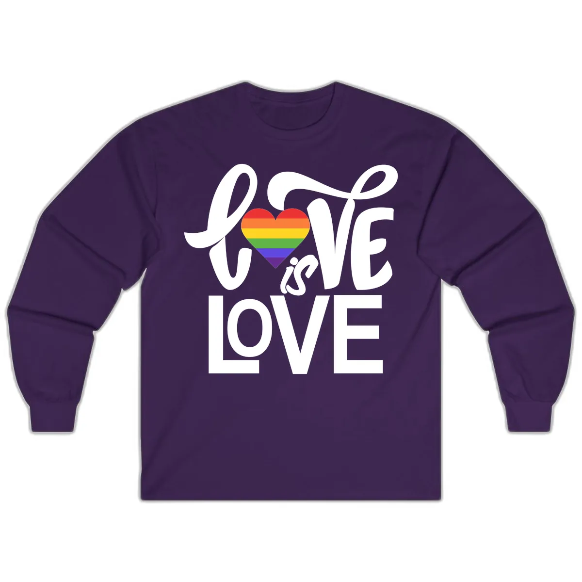 Love Is Love Pride Heart Long Sleeve in Purple