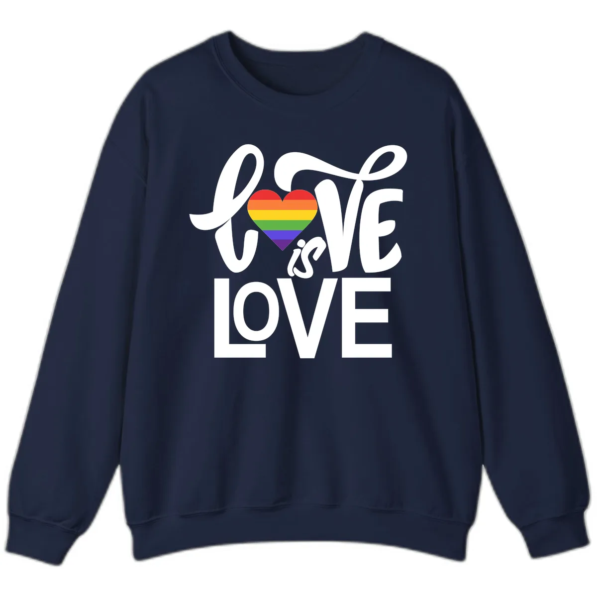 Love Is Love Pride Heart Sweatshirt in Navy