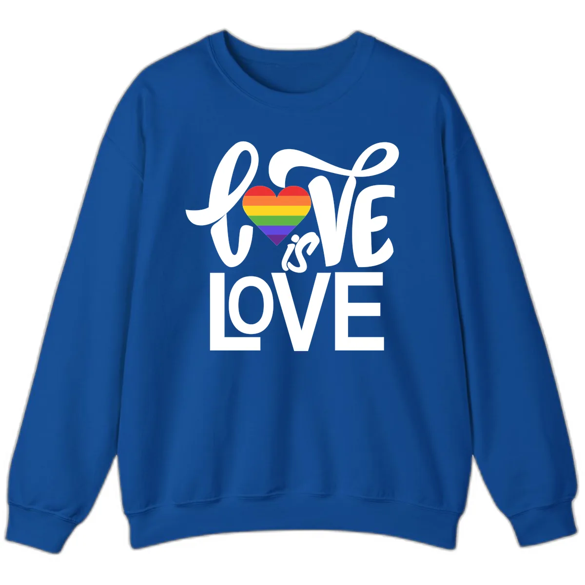 Love Is Love Pride Heart Sweatshirt in Royal