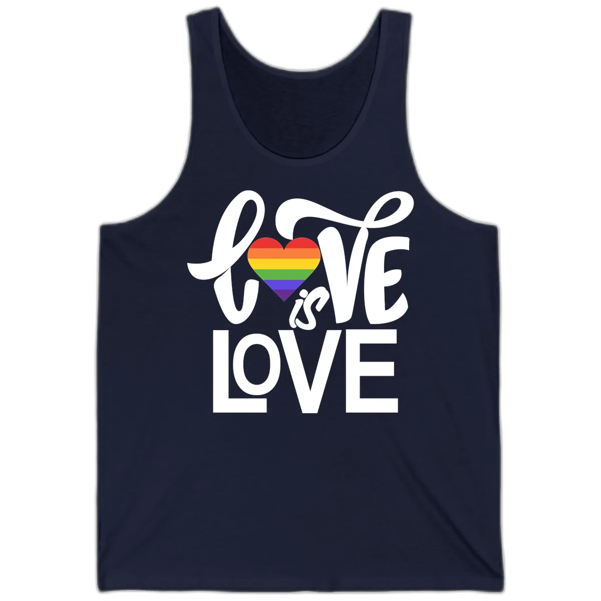 Love Is Love Pride Heart Tank in Navy