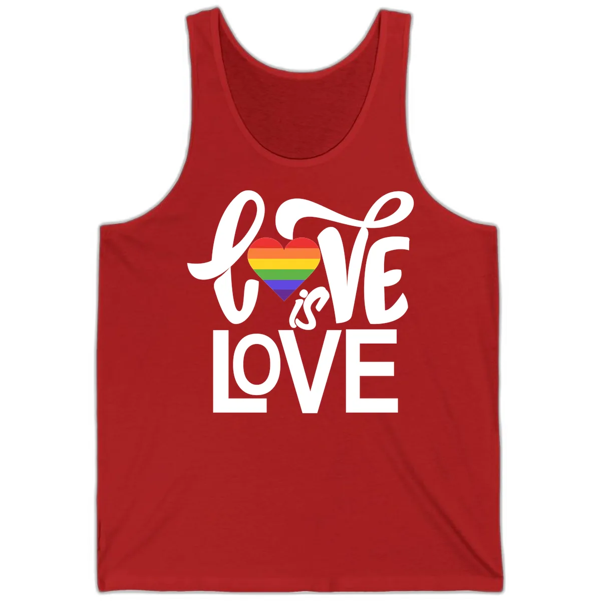 Love Is Love Pride Heart Tank in Red