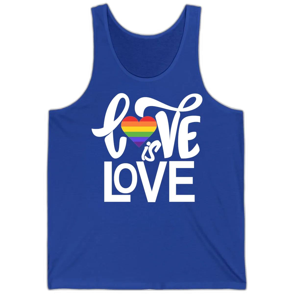 Love Is Love Pride Heart Tank in True Royal