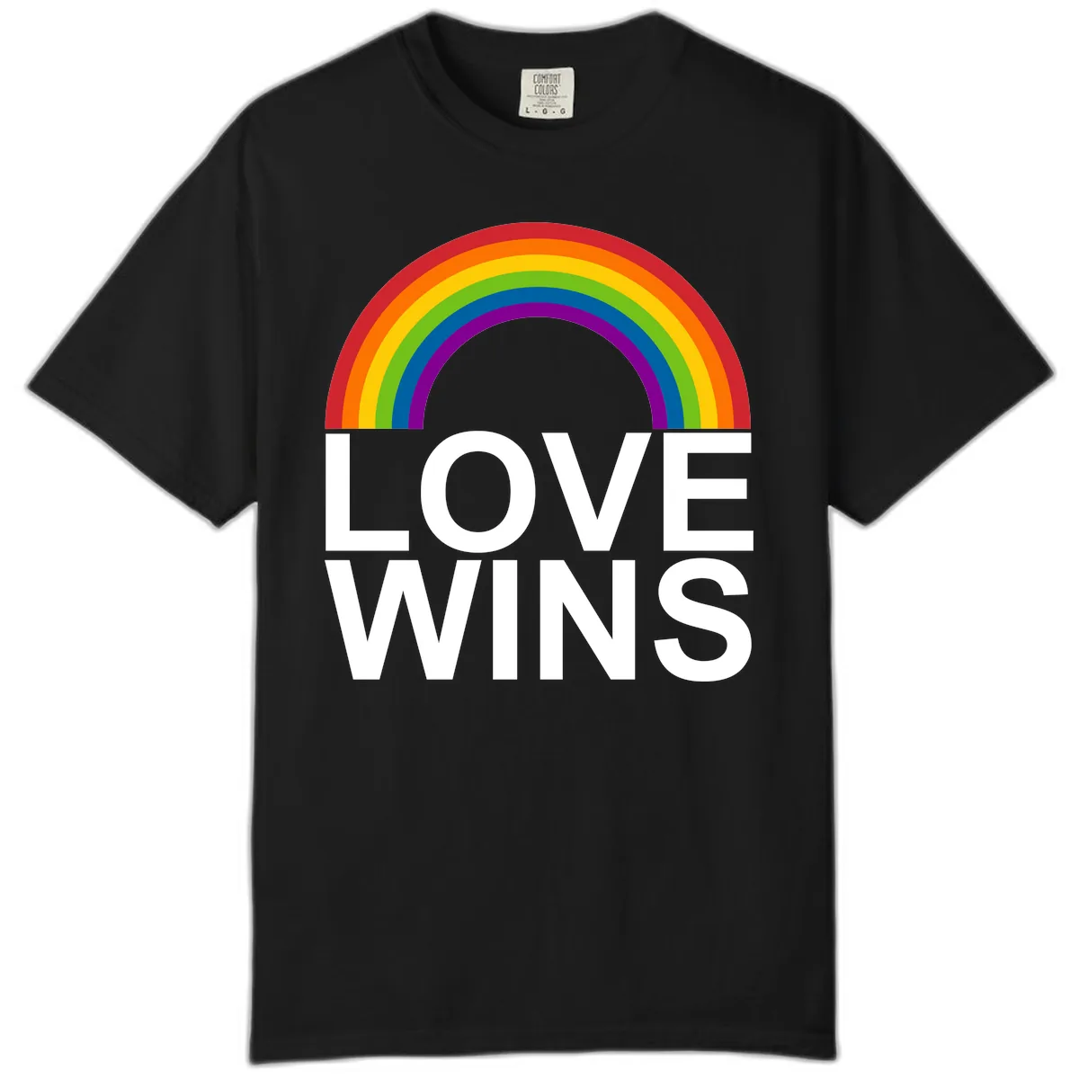 Love Wins Rainbow Pride Comfort Color in Black