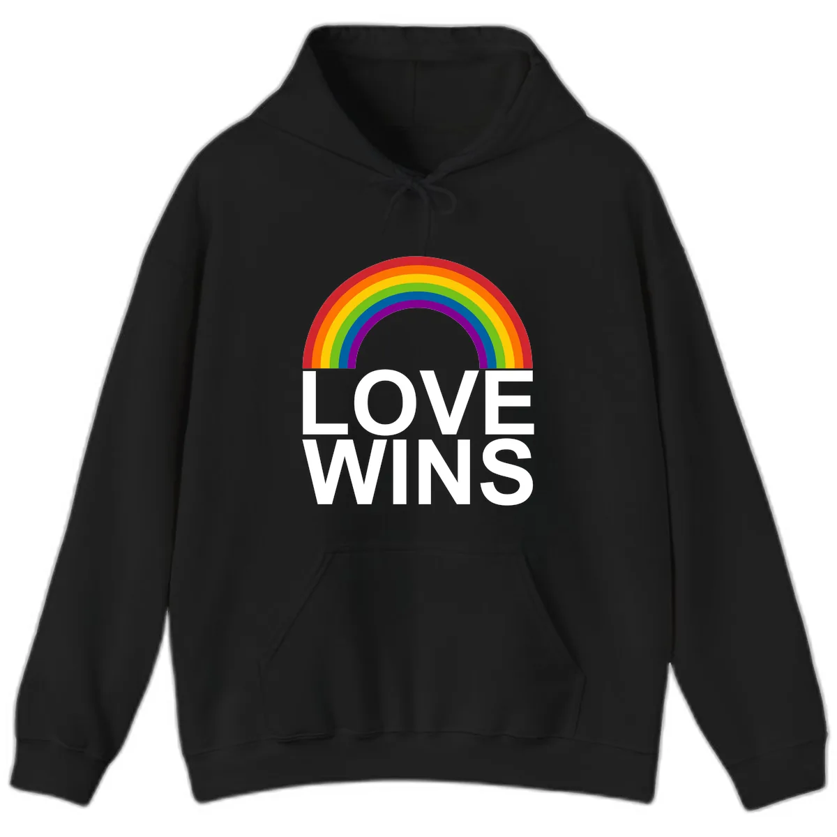 Love Wins Rainbow Pride Hoodie in Black