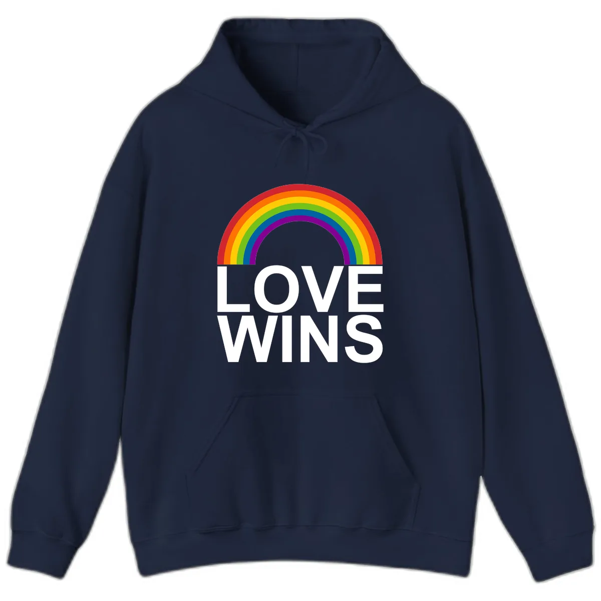 Love Wins Rainbow Pride Hoodie in Navy