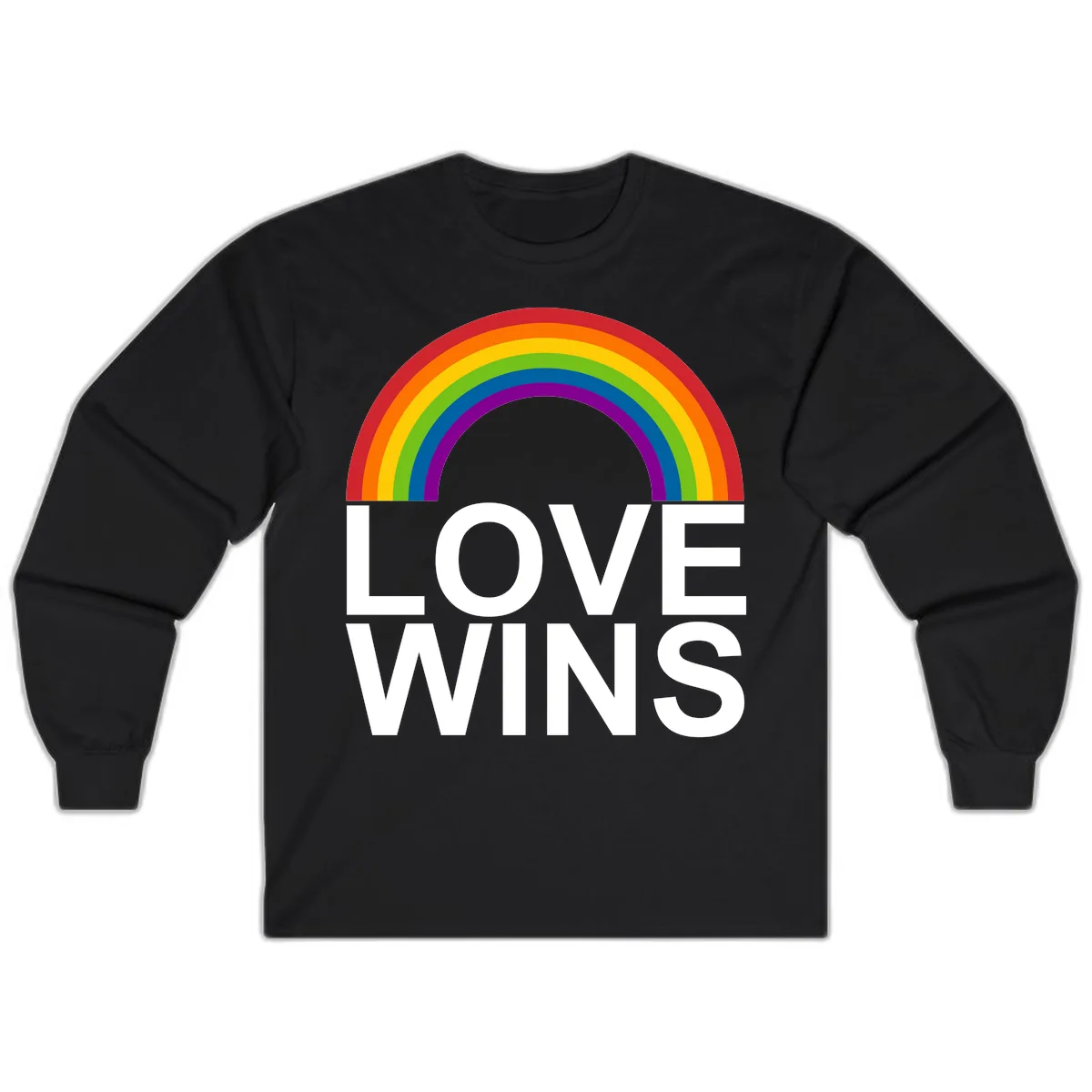 Love Wins Rainbow Pride Long Sleeve in Black