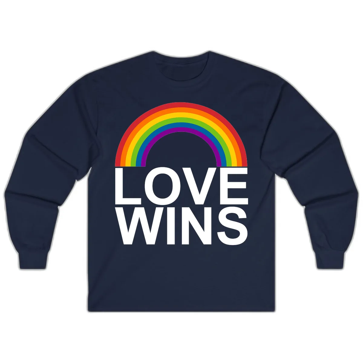 Love Wins Rainbow Pride Long Sleeve in Navy