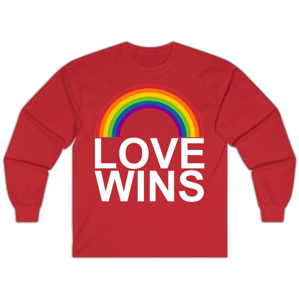 Love Wins Rainbow Pride Long Sleeve in Red