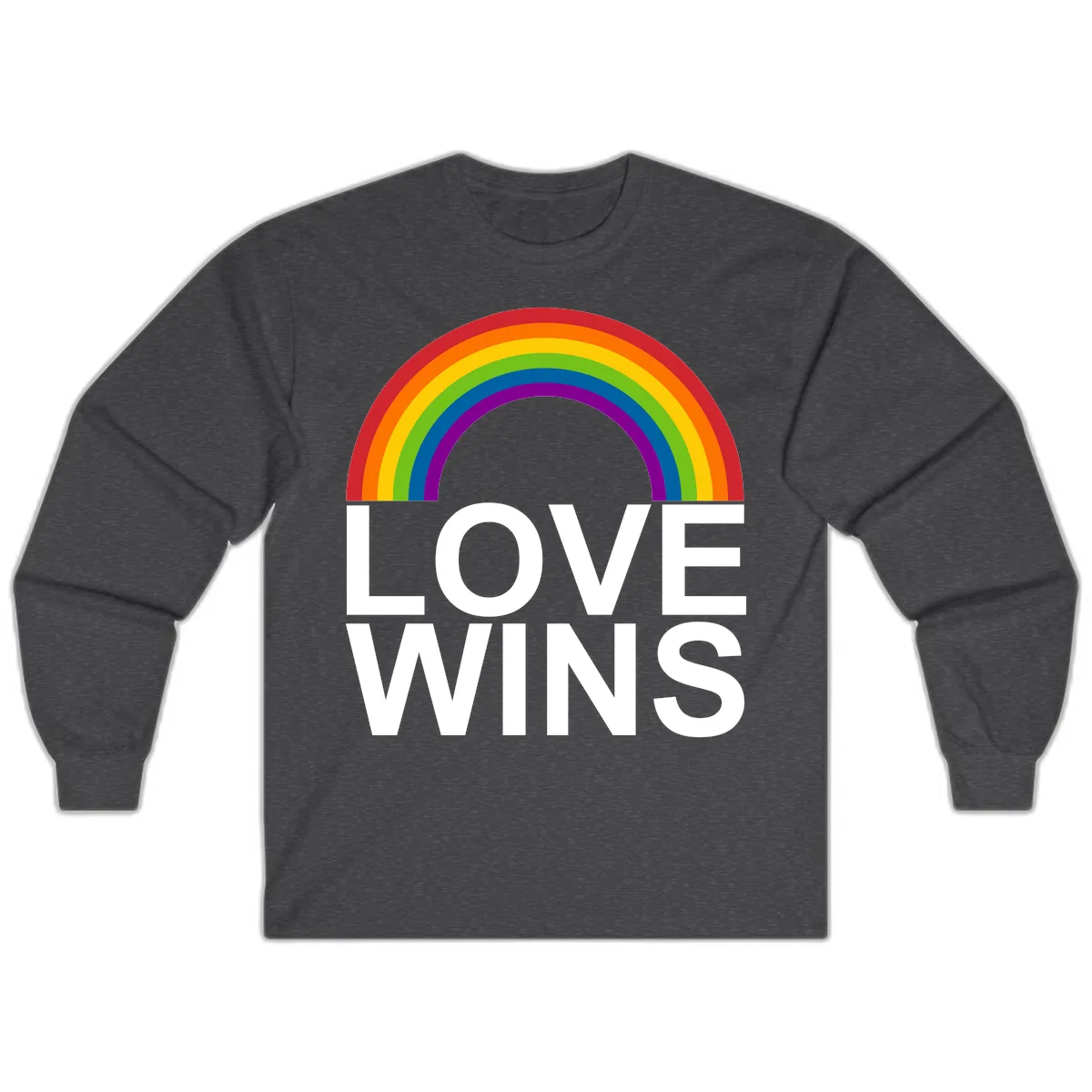 Love Wins Rainbow Pride Long Sleeve in Dark Heather