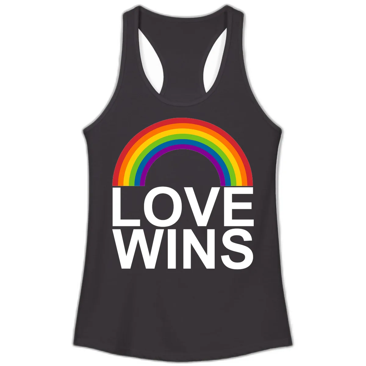 Love Wins Rainbow Pride Ladies Tank in Black