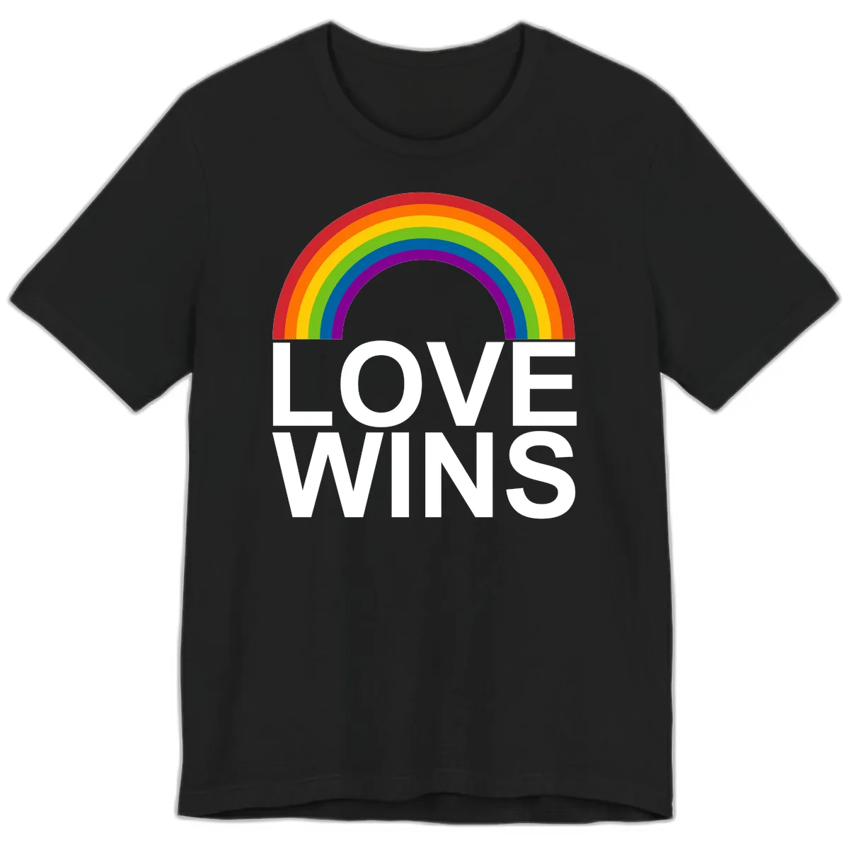 Love Wins Rainbow Pride Premium T-Shirt in Black
