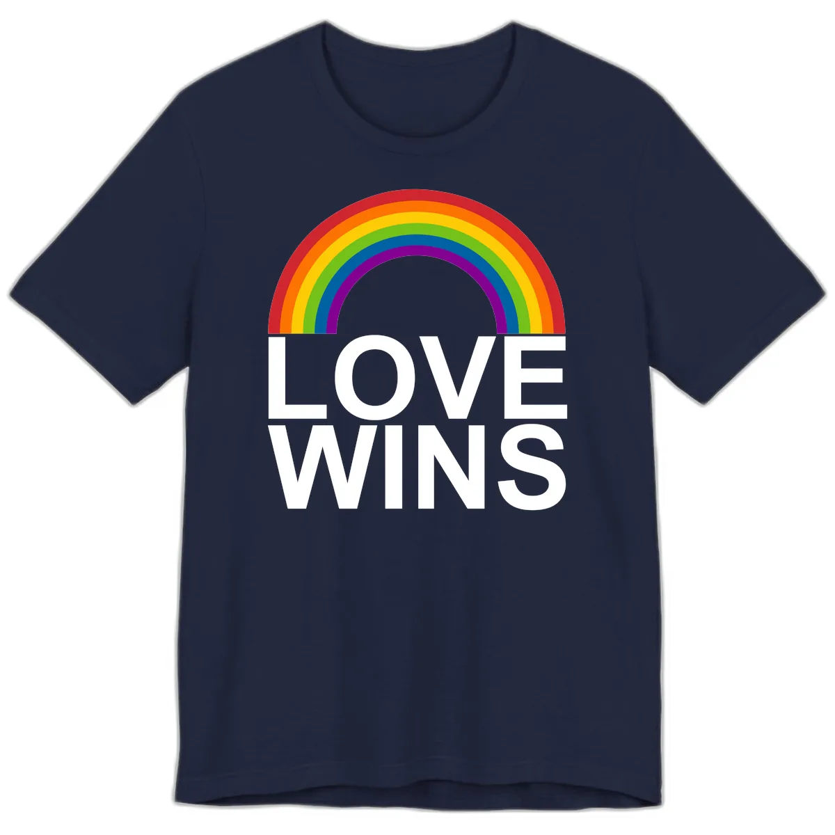 Love Wins Rainbow Pride Premium T-Shirt in Navy