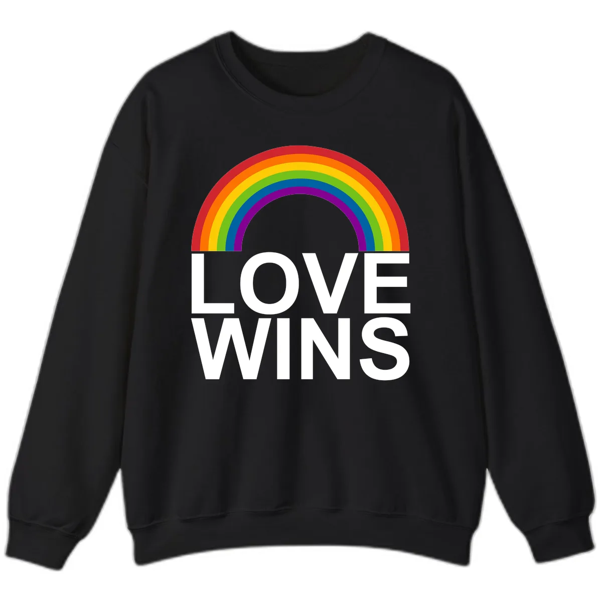 Love Wins Rainbow Pride Sweatshirt in Black