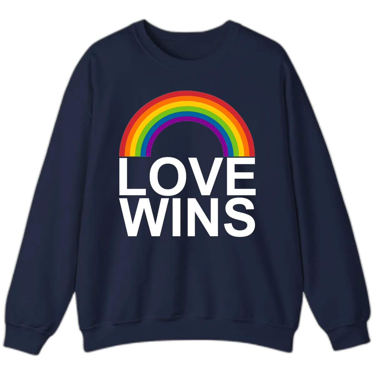 Love Wins Rainbow Pride Sweatshirt in Navy