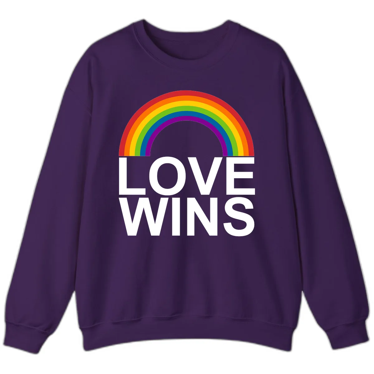 Love Wins Rainbow Pride Sweatshirt in Purple