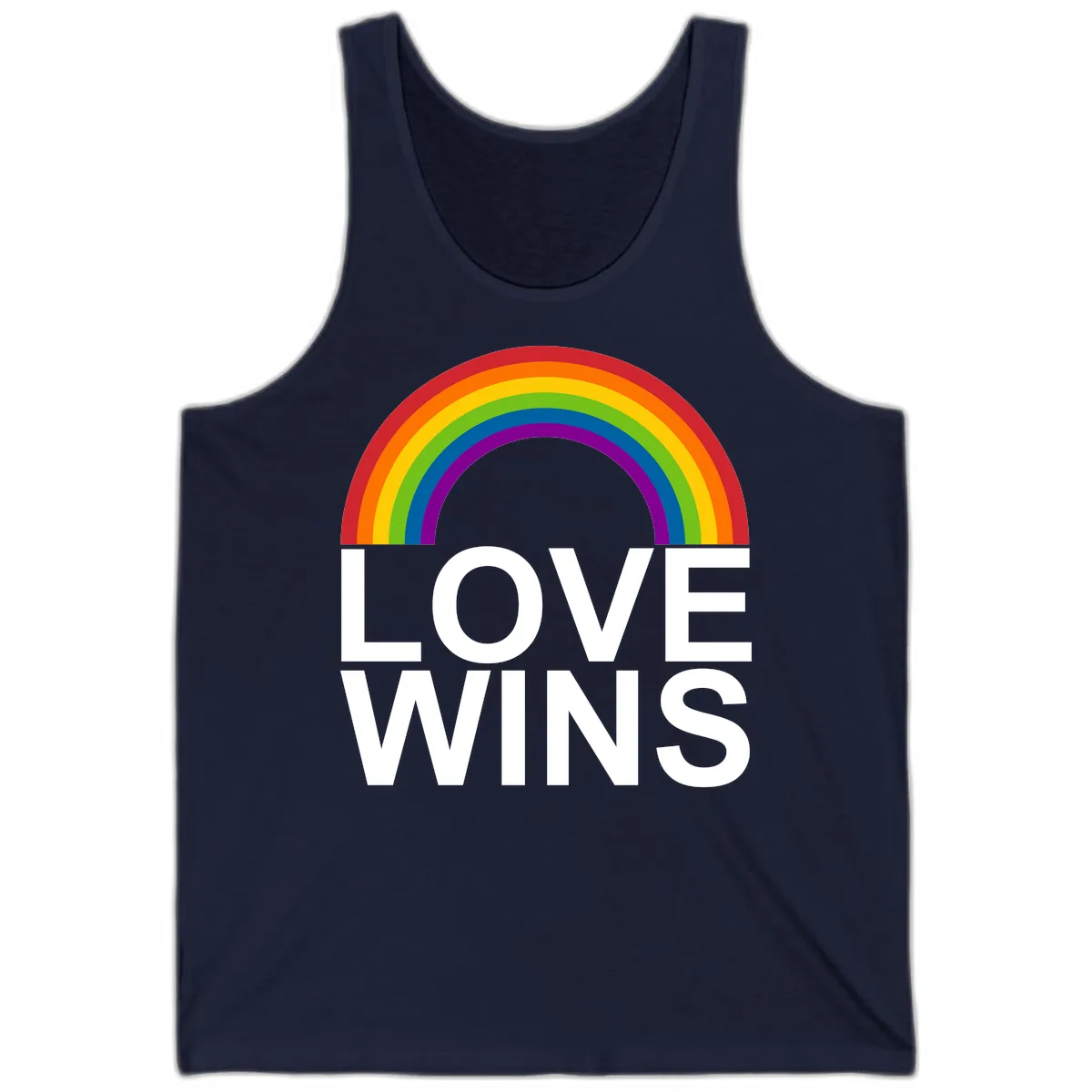 Love Wins Rainbow Pride Tank in Navy