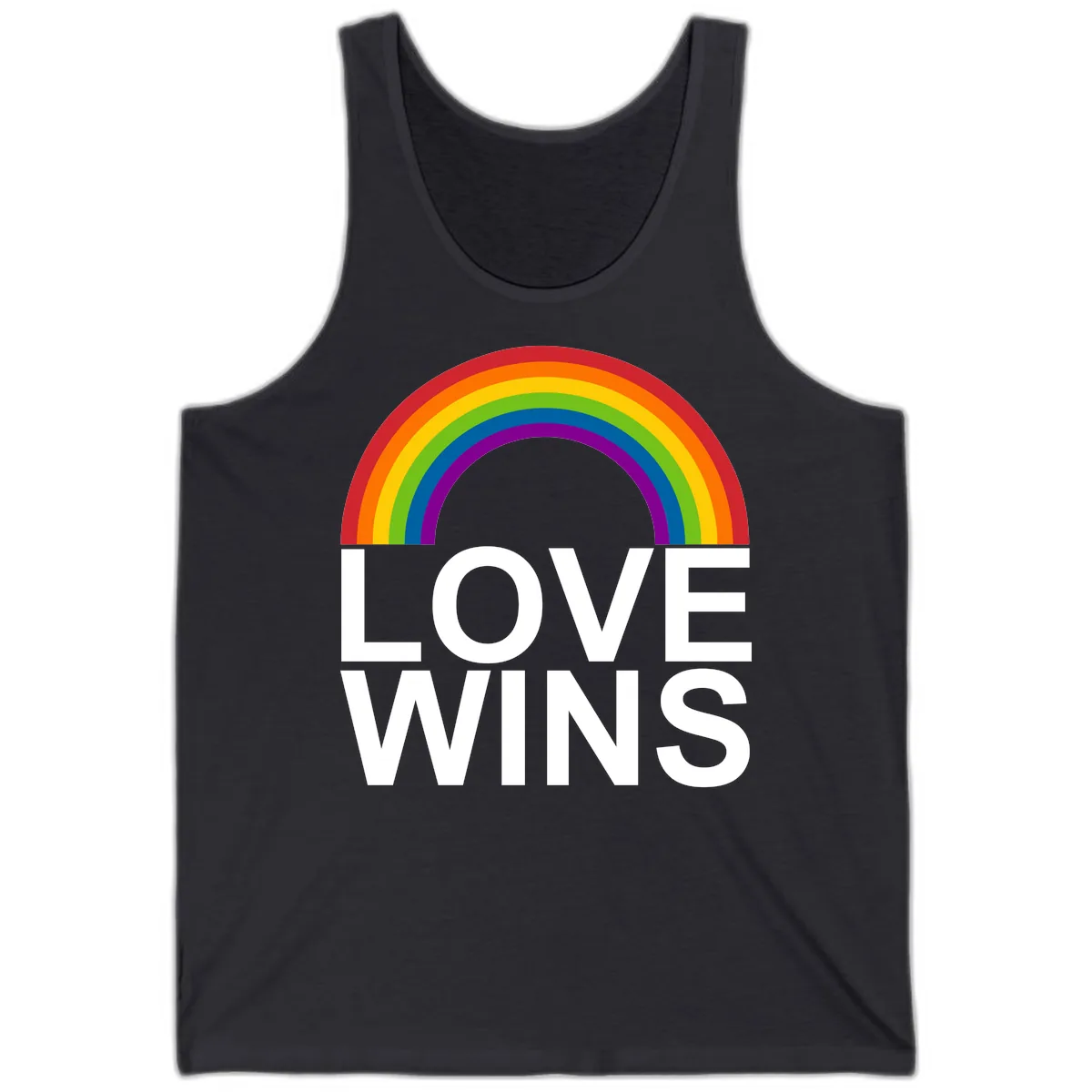 Love Wins Rainbow Pride Tank in Dark Grey
