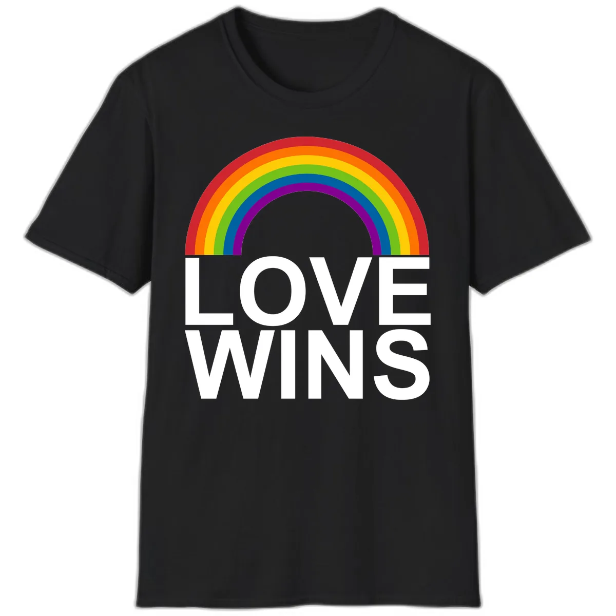 Love Wins Rainbow Pride T-Shirt in Black