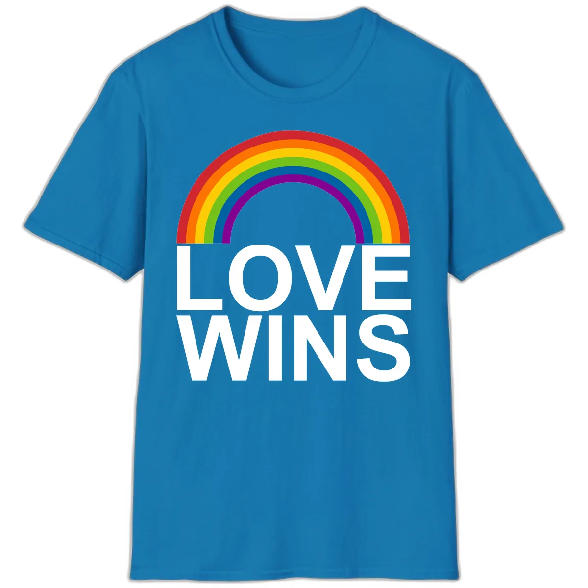 Love Wins Rainbow Pride T-Shirt in Sapphire