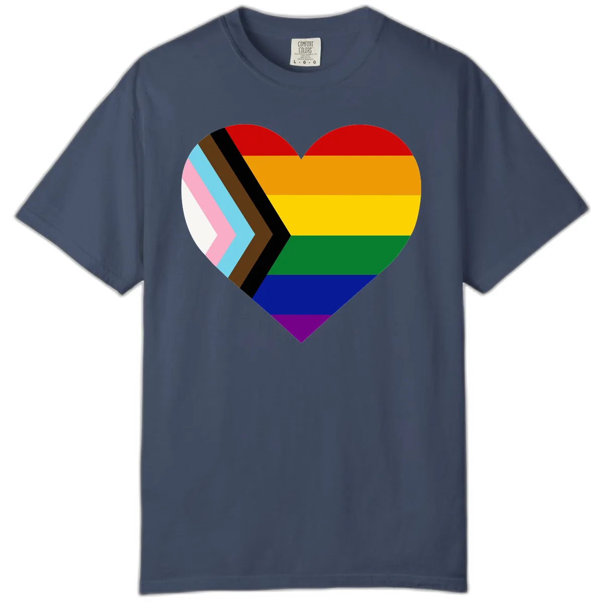 Progress Pride Heart Comfort Color in Midnight