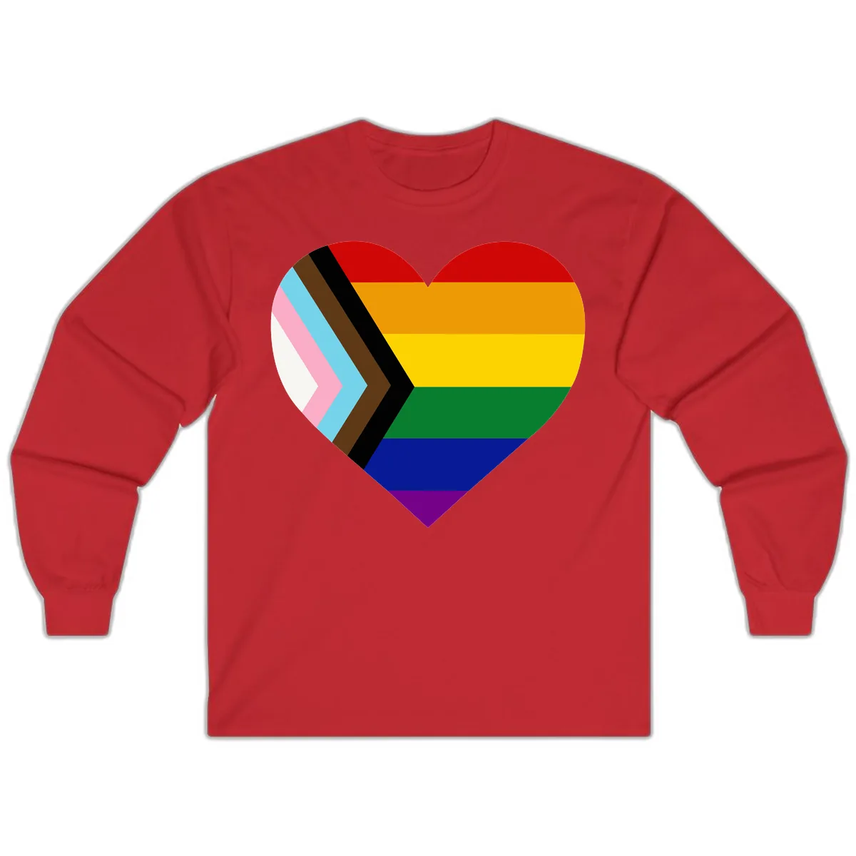 Progress Pride Heart Long Sleeve in Red