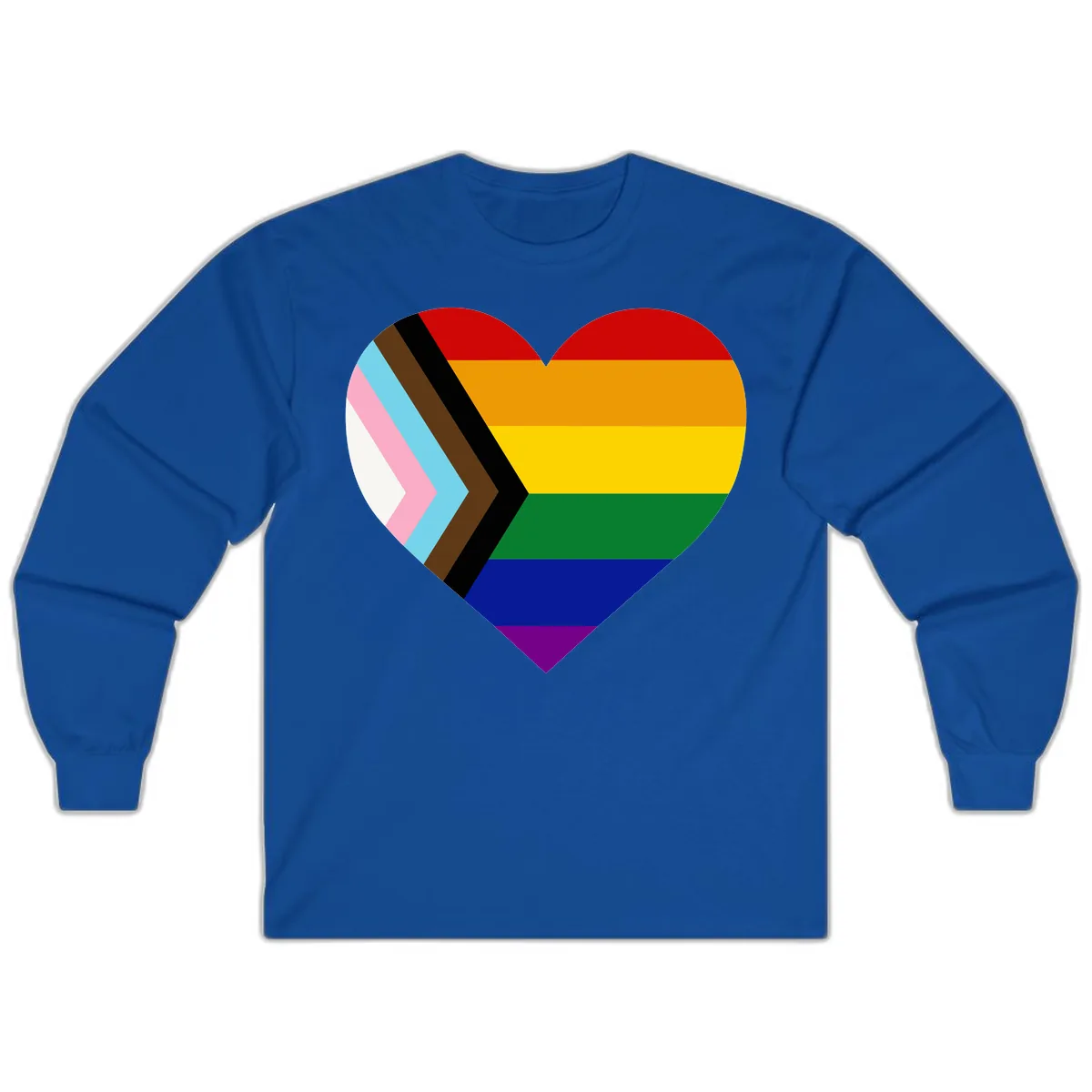 Progress Pride Heart Long Sleeve in Royal