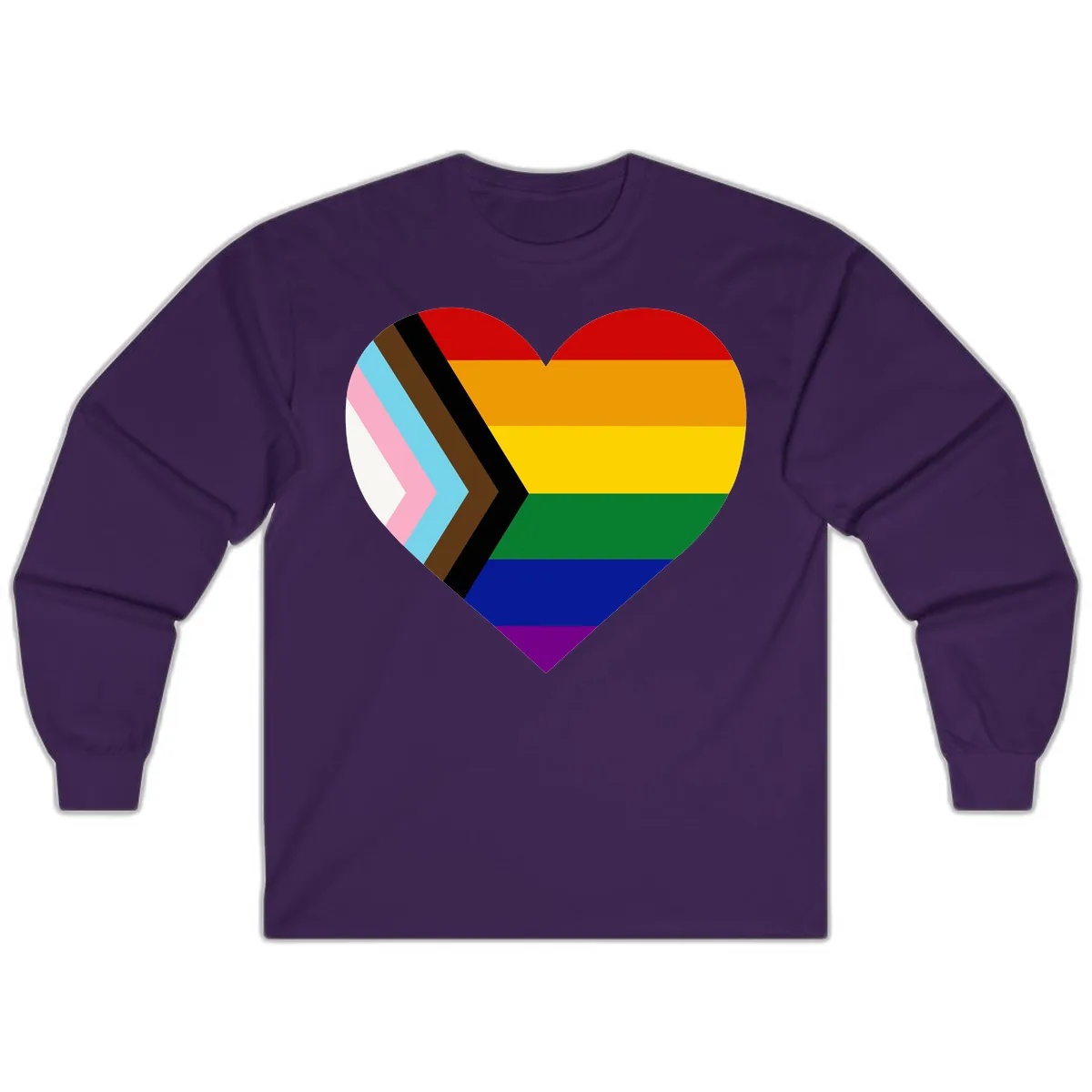 Progress Pride Heart Long Sleeve in Purple