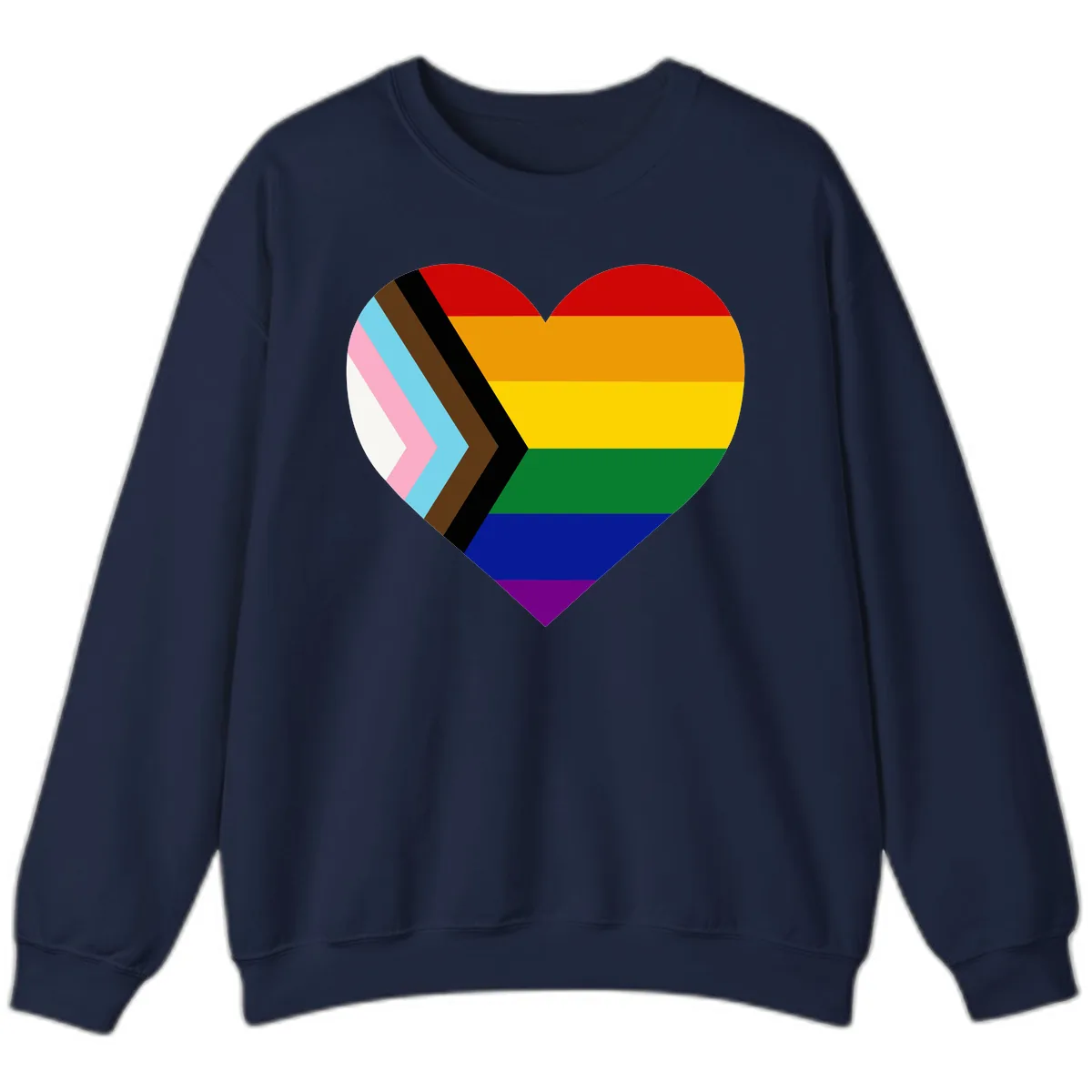 Progress Pride Heart Sweatshirt in Navy