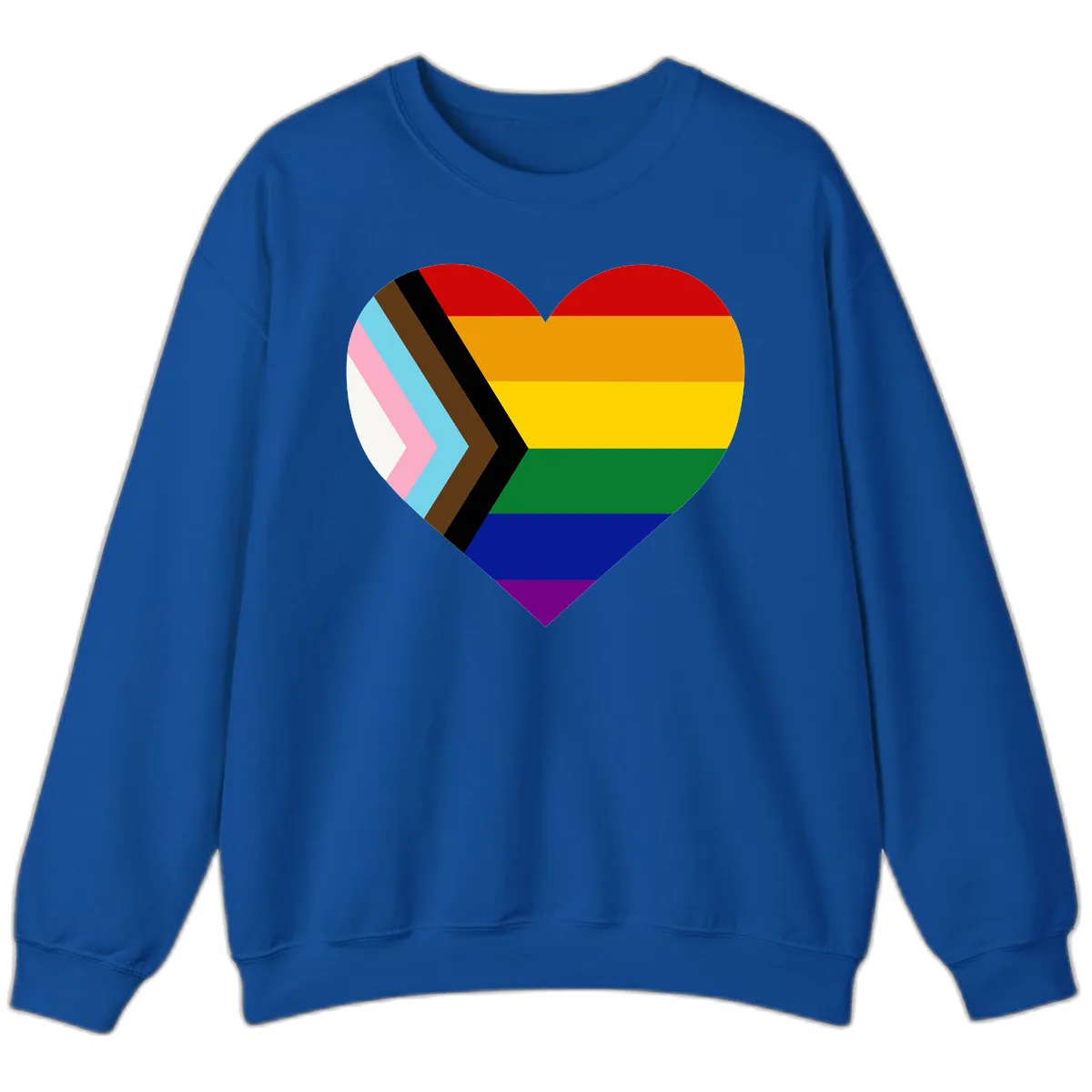 Progress Pride Heart Sweatshirt in Royal