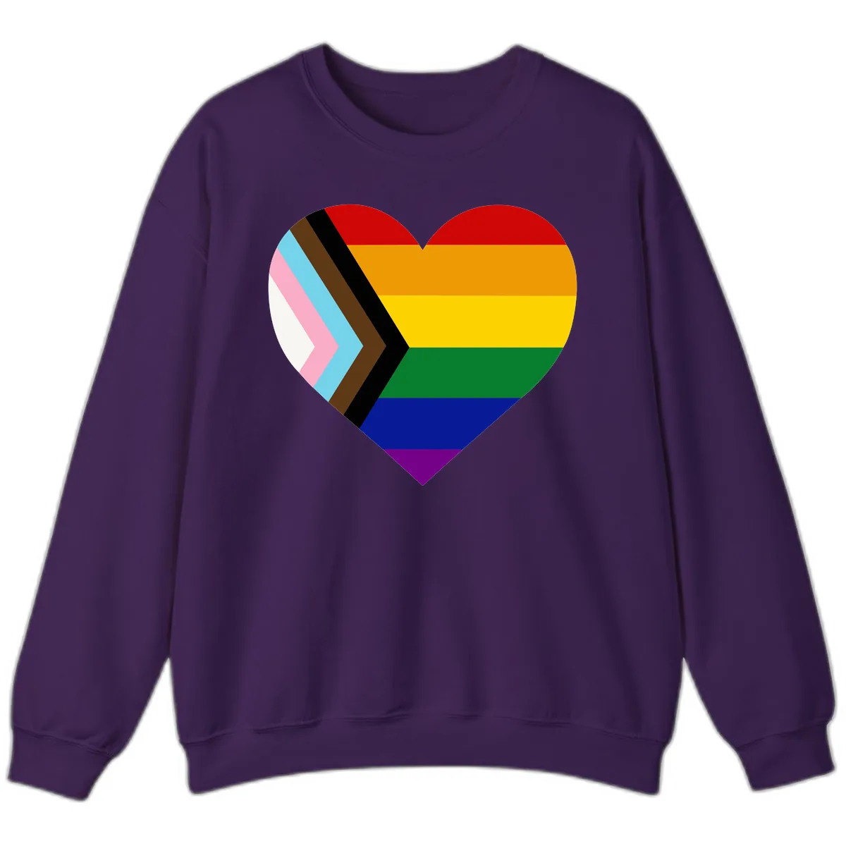 Progress Pride Heart Sweatshirt in Purple