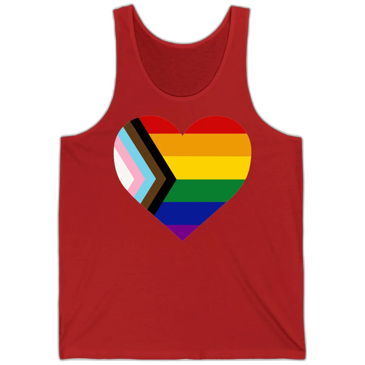 Progress Pride Heart Tank in Red