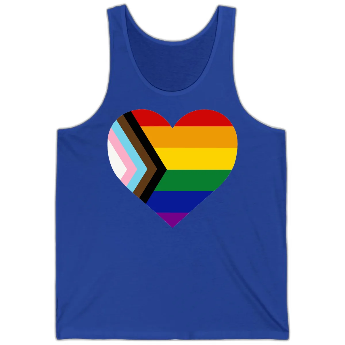 Progress Pride Heart Tank in True Royal