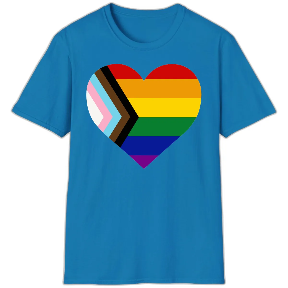 Progress Pride Heart T-Shirt in Sapphire