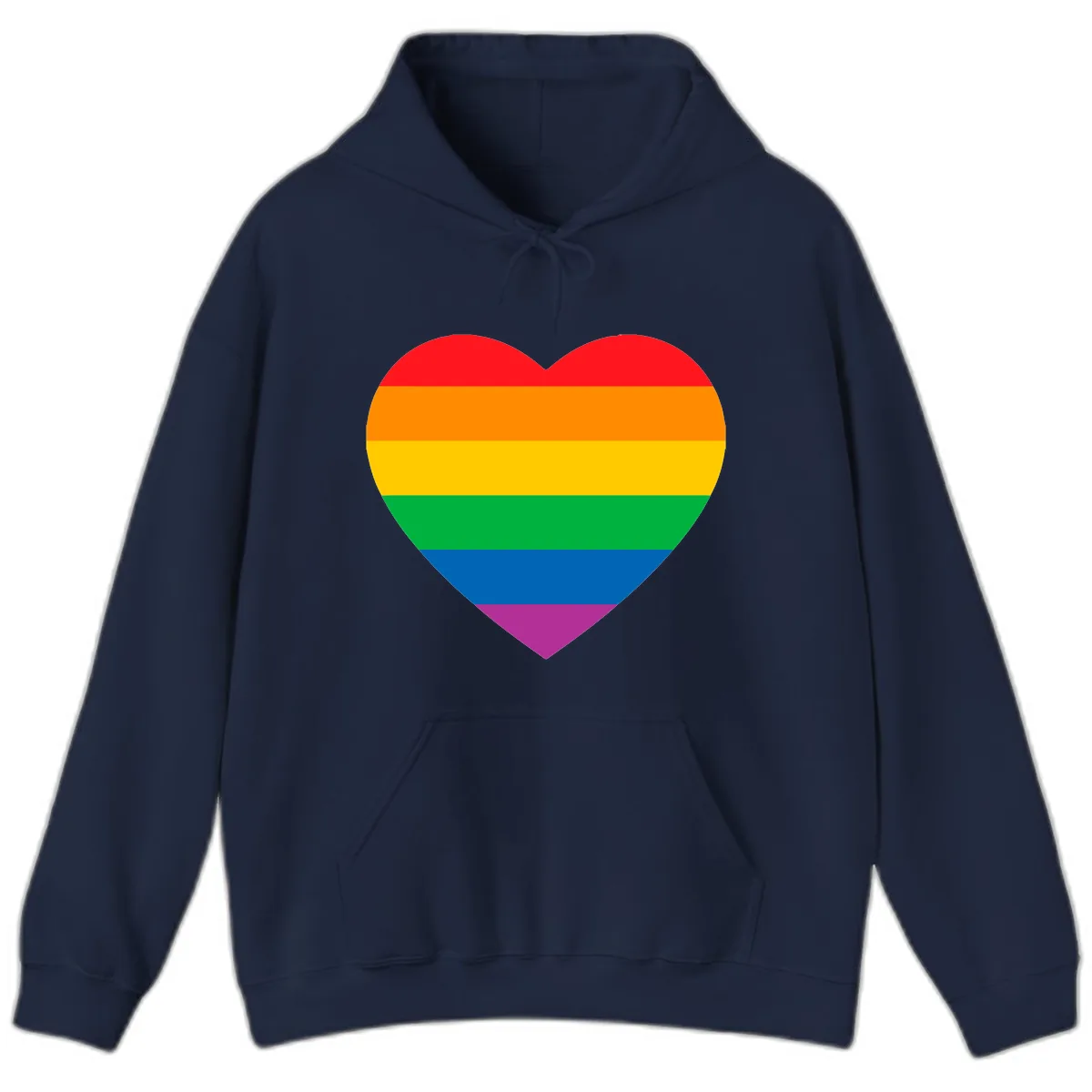 Rainbow Heart Pride Hoodie in Navy