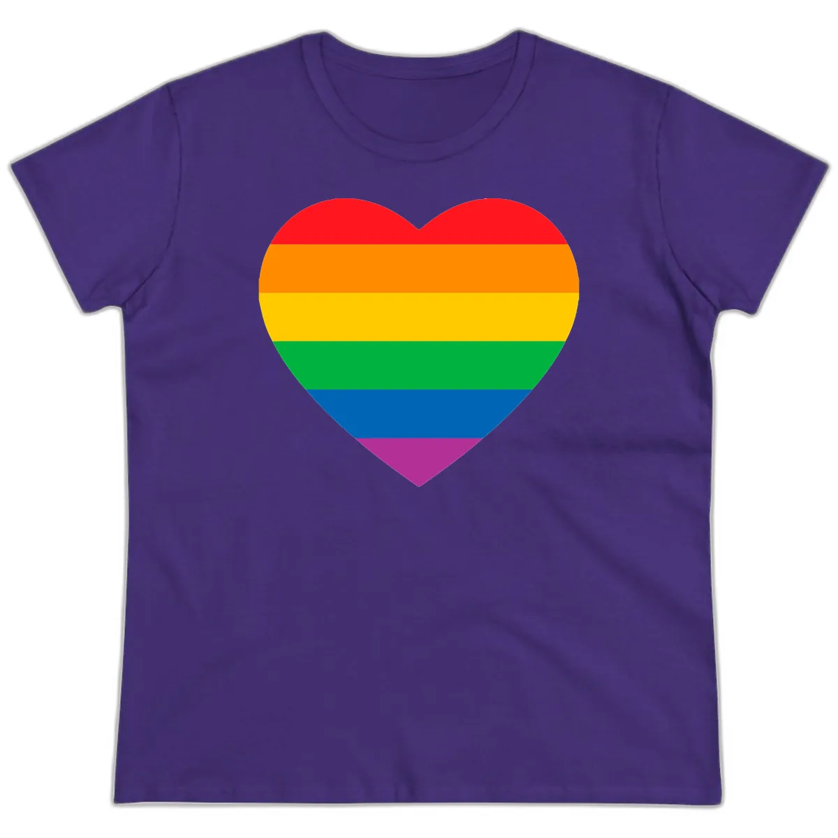 Rainbow Heart Pride Ladies Tee in Purple