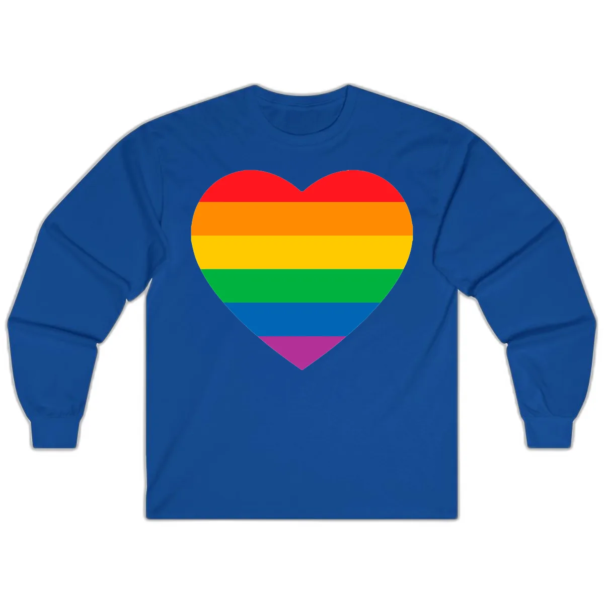 Rainbow Heart Pride Long Sleeve in Royal