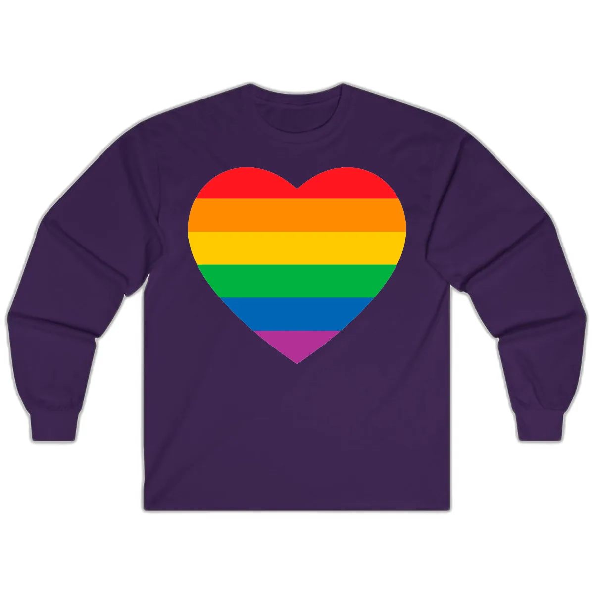 Rainbow Heart Pride Long Sleeve in Purple