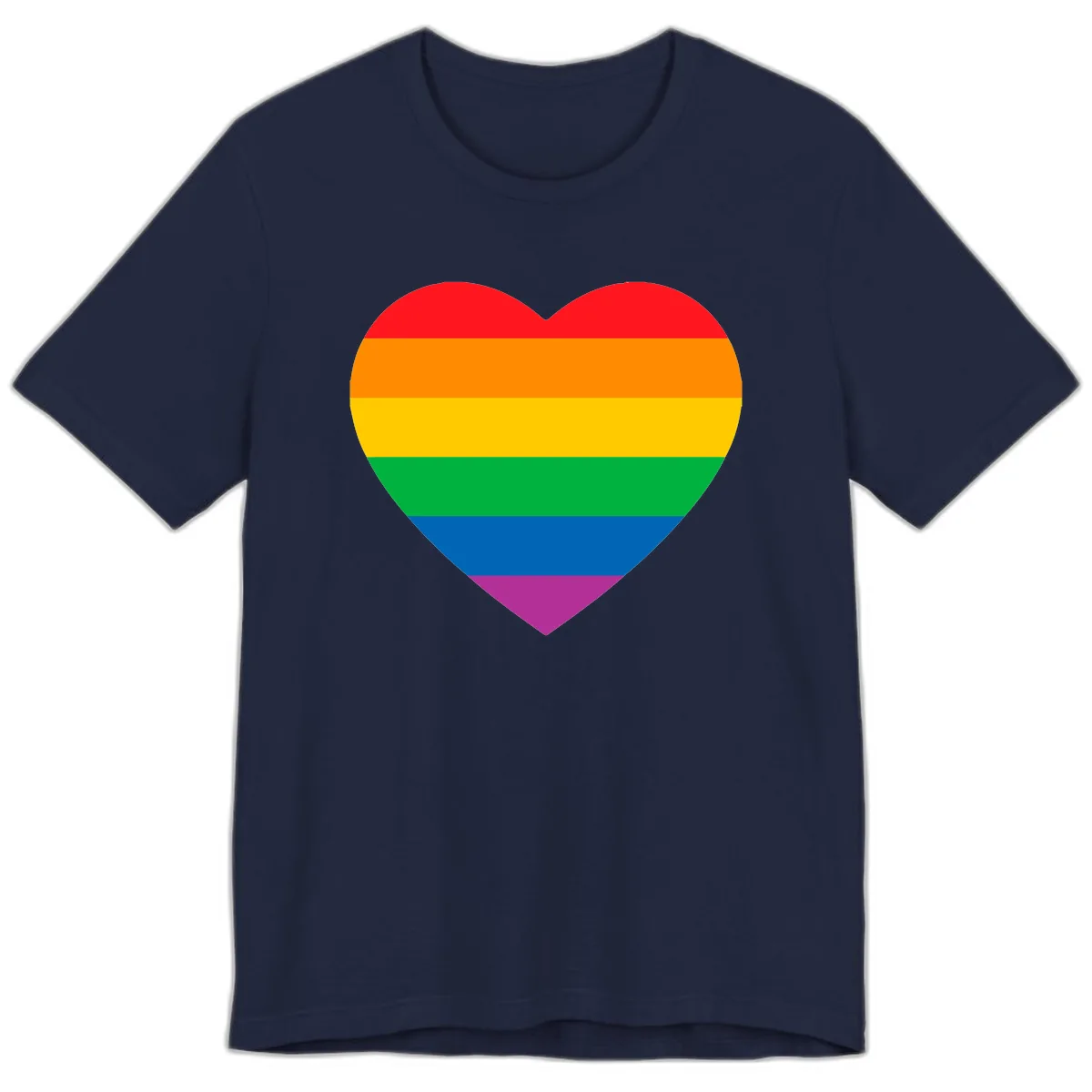 Rainbow Heart Pride Premium T-Shirt in Navy