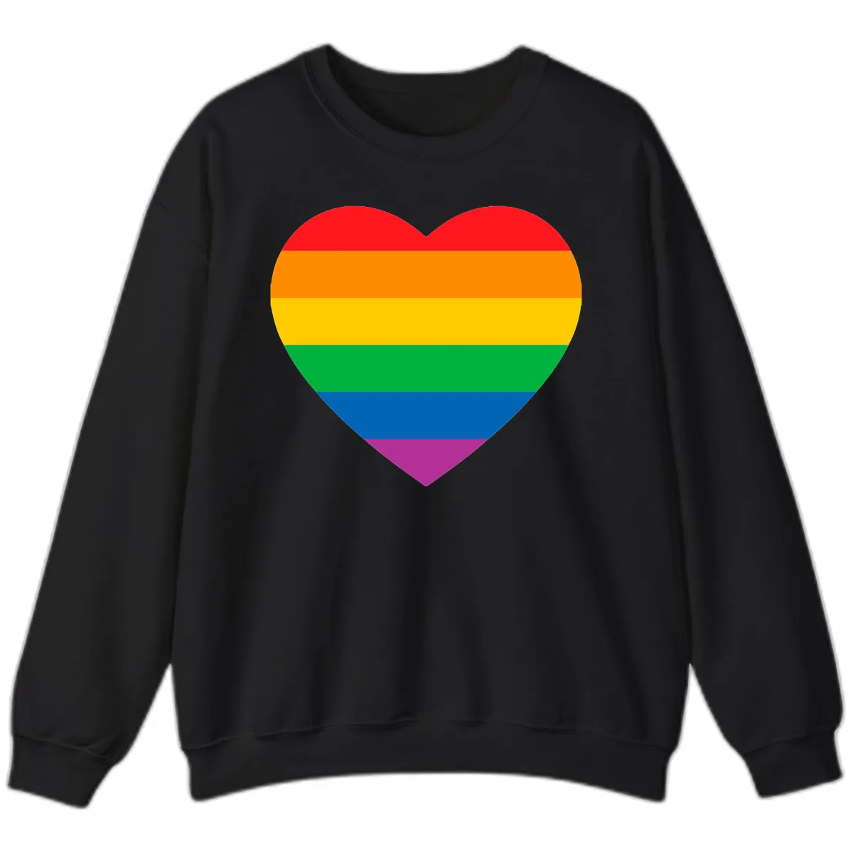 Rainbow Heart Pride Sweatshirt in Black
