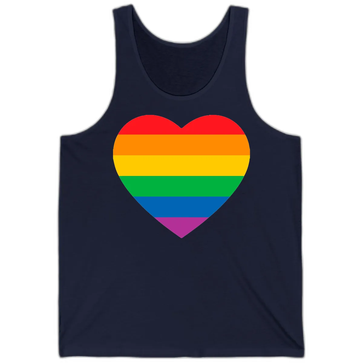 Rainbow Heart Pride Tank in Navy