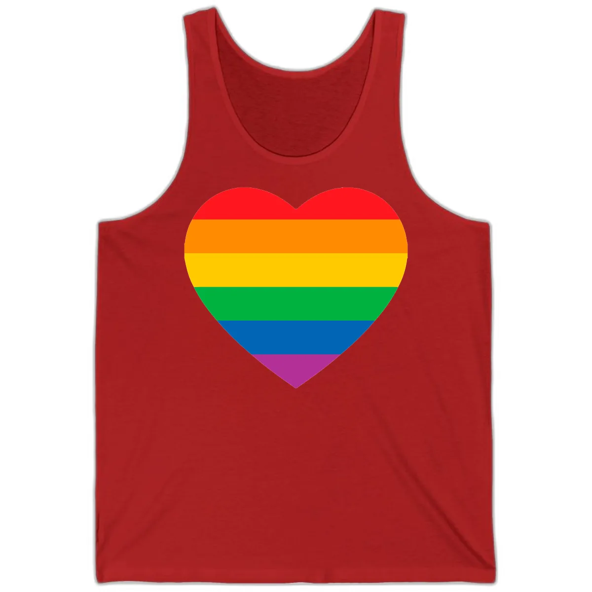 Rainbow Heart Pride Tank in Red